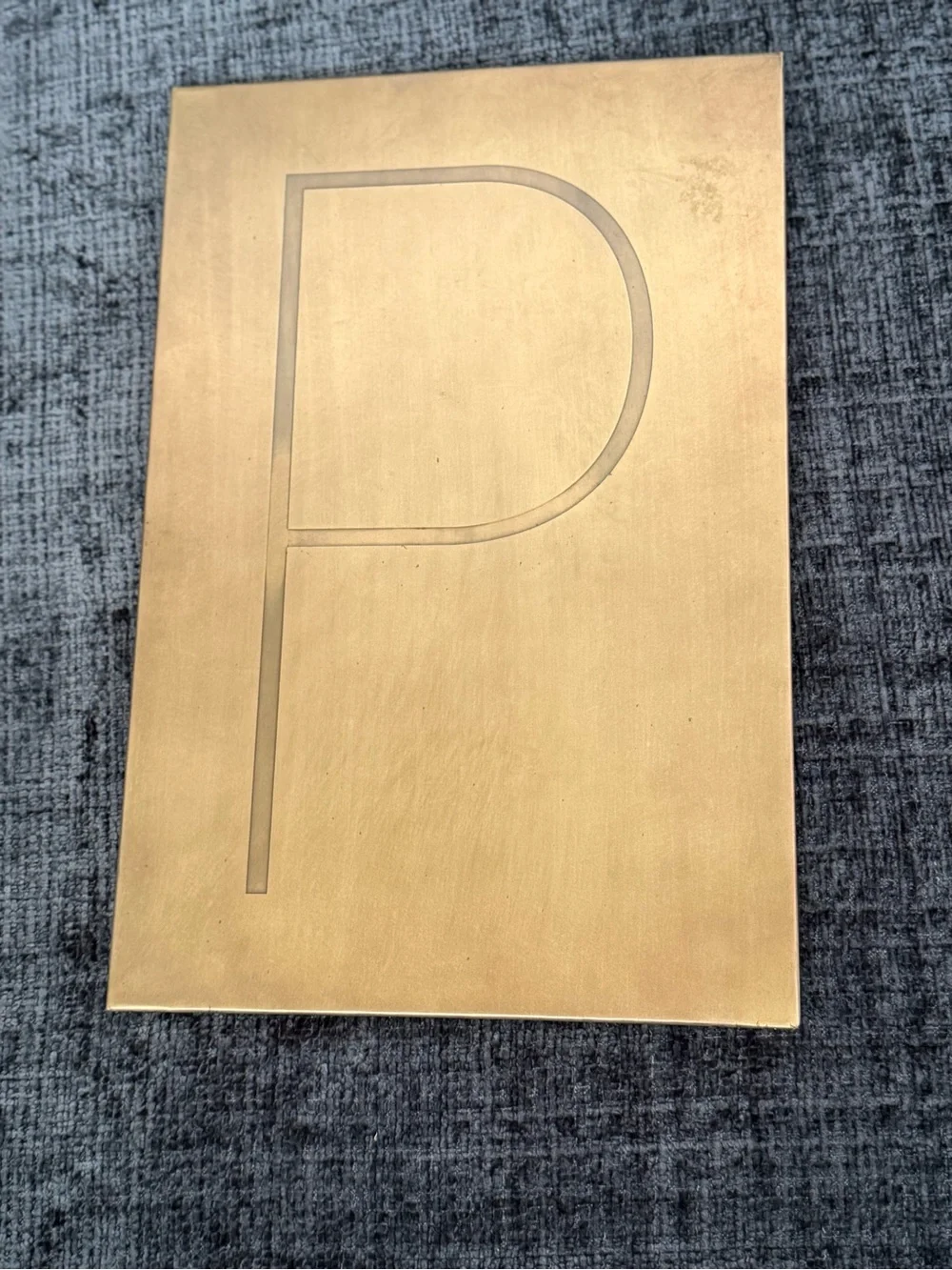 Crate&Barrel Brass Monogram 'P' Wall Plaque